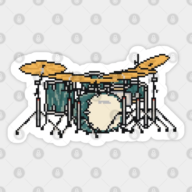 Pixel Blue Steel Drums Sticker by gkillerb